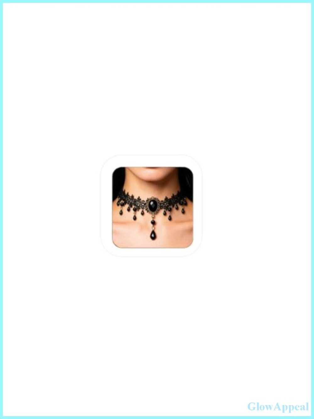 Gothic Lace Choker Necklace Adjustable Velvet Collar Crystal Pendant